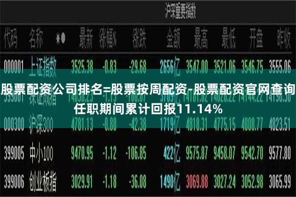 股票配资公司排名=股票按周配资-股票配资官网查询任职期间累计